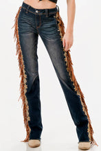 Load image into Gallery viewer, Tassel Trim Sides Mid-Rise Boot Cut 32"  - $108.99