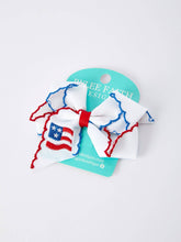 Load image into Gallery viewer, Stars &amp; Stripes Flag Hair Bow – Toddler Girls July 4th Hair Accessory-$6.00