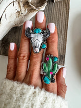Load image into Gallery viewer, Western Pendant Adjustable Ring - Cactus | Steer 