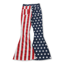 Load image into Gallery viewer, Stars and stripe women denim pants adult 4th of July jeans - $47.99