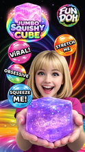 Load image into Gallery viewer, Fun Doh JUMBO Squishy Cube | Viral Assortment - 6/Display