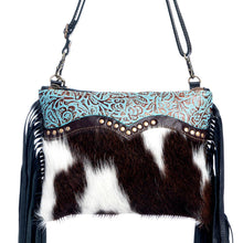 Load image into Gallery viewer, #22 Lizzy's Boutique Mescalaro Hill Leather &amp; Hair on Bag in Coal - $51.99