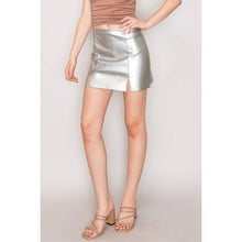 Load image into Gallery viewer, Faux Leather High Waist Double Slit Mini Skirt - $9.99