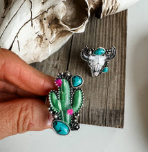 Load image into Gallery viewer, Western Pendant Adjustable Ring - Cactus | Steer 