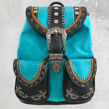 Load image into Gallery viewer, Western Leather Buckle Backpack