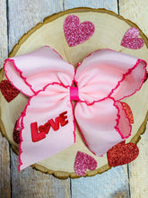 Load image into Gallery viewer, LOVE Moonstitch Embroidered Hair Bow