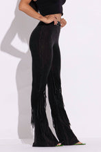 Load image into Gallery viewer, Mineral washed fringe flare pants - $39.00