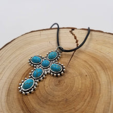 Load image into Gallery viewer, Turquoise Cross Necklace
