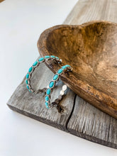 Load image into Gallery viewer, Western Turquoise Hoop Stone Earrings