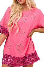 Load image into Gallery viewer, PINK SEQUIN SHORT SLEEVE TOP - $27.30