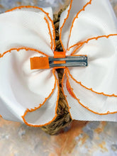 Load image into Gallery viewer, Pumpkin Embroidered Moonstitch Hair Bow | Clip or Headband