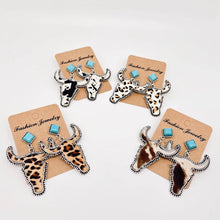 Load image into Gallery viewer, Western Style Cowhide Cowhead Shape Stud Earrings - WJ