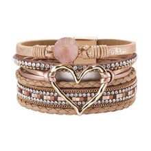 Load image into Gallery viewer, Multi-Layer Heart Charm Bangle Bracelets - BJ/LB
