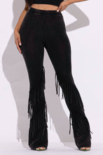 Load image into Gallery viewer, Mineral washed fringe flare pants - $39.00