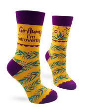 Load image into Gallery viewer, Go Away I&#39;m Introverting Women&#39;s Novelty Crew Socks