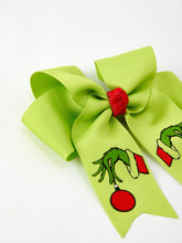 Load image into Gallery viewer, Christmas Green Bow 4.7inch Hairpin