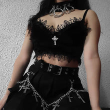 Load image into Gallery viewer, Summer Women Fashion Sexy Gothic Lace Gold Velvet Camisole