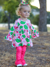 Load image into Gallery viewer, Christmas Girls Cartoon Print Outfit Set