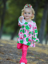 Load image into Gallery viewer, Christmas Girls Cartoon Print Outfit Set