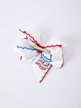 Load image into Gallery viewer, Stars &amp; Stripes Flag Hair Bow – Toddler Girls July 4th Hair Accessory-$6.00