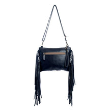 Load image into Gallery viewer, #22 Lizzy's Boutique Mescalaro Hill Leather &amp; Hair on Bag in Coal - $51.99