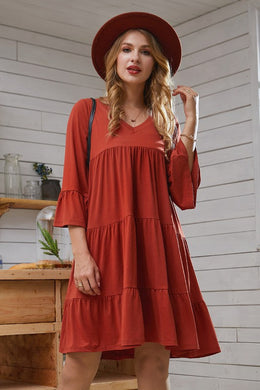 #30- FD -Rust Tiered Dress