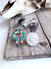 Load image into Gallery viewer, Western Printed Seed Bead Cross Adjustable Ring