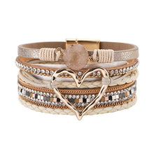 Load image into Gallery viewer, Multi-Layer Heart Charm Bangle Bracelets - BJ/LB