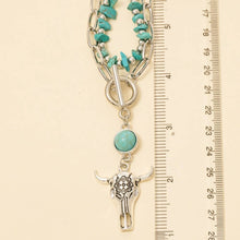 Load image into Gallery viewer, Turquoise Chip Western Charm Toggle Necklace