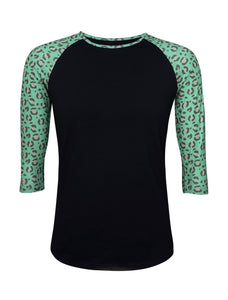 Cheetah Black Green Top - $26.99